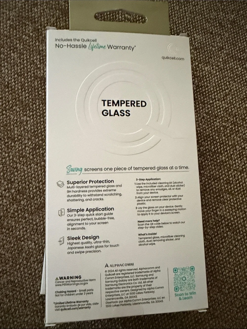 Samsung Galaxy A35 5G QUIKCELL TEMPERED GLASS PREMIUM SCREEN PROTECTOR SET OF 4